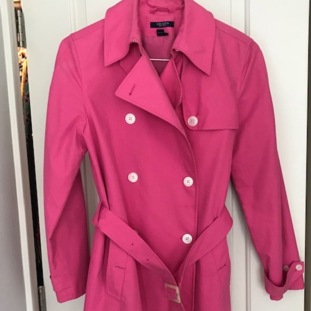 Chaps Pink Trench Coat